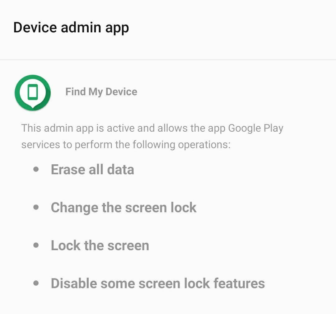 disable find my device android 2019